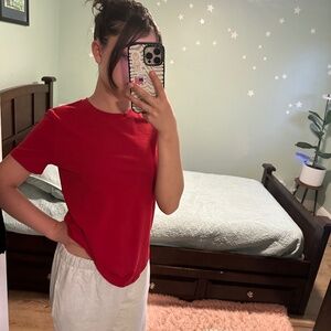 Red lululemon shirt